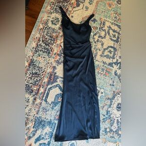Azazie Strapless Midnight Blue Dress